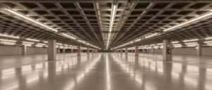 نمای زیبا و مدرن سقف دال مجوف یا وافل سقفی