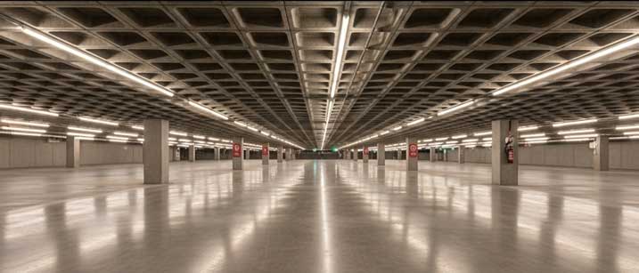 نمای زیبا و مدرن سقف دال مجوف یا وافل سقفی