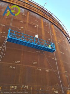 منصة معلقة يدوية مزودة بونش يدوي مناسبة للمباني المنخفضة والأعمال الخفيفة