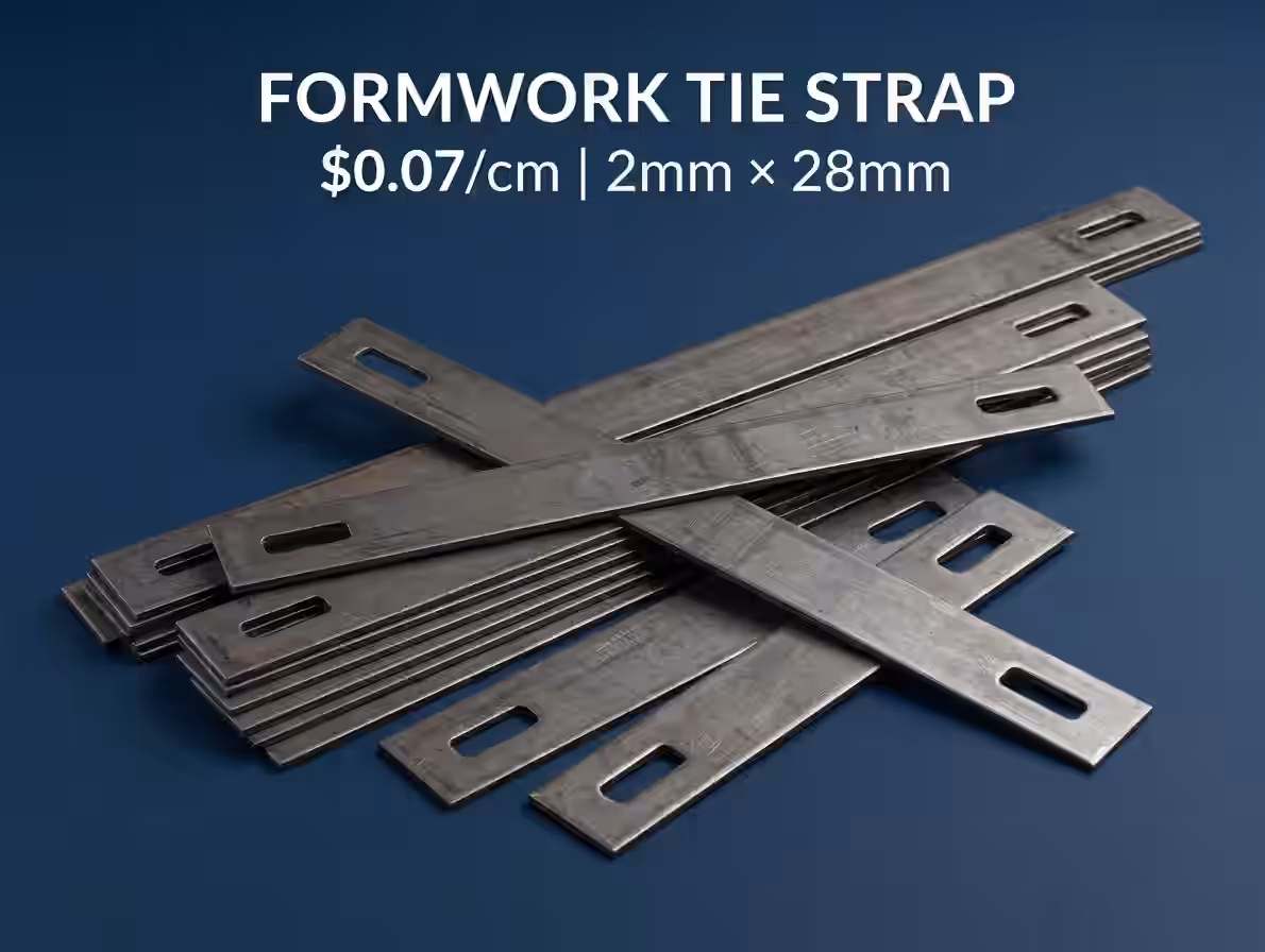 Formwork Tie Strap / Wall Tie Band – Alborz Ghaleb Factory Direct 16 Flat Steel Wall Tie Band 2mm×28mm for Shear Wall