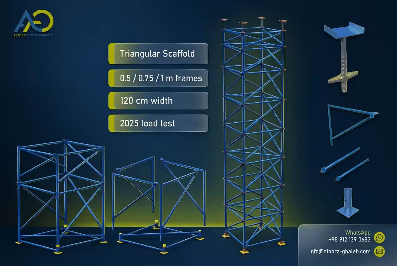 Triangular Scaffold | Omega Shoring System for Slabs and Bridge Decks 6 Triangular scaffold Alborz Ghaleb hero catalog image for slab and bridge shoring