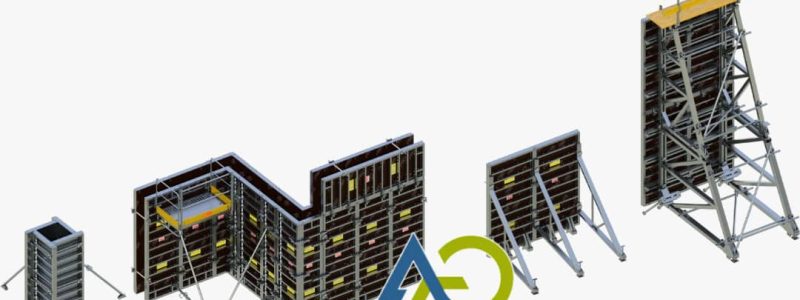 İnşaat sahasında kesintisiz beton dökümü için büyük panel kalıp